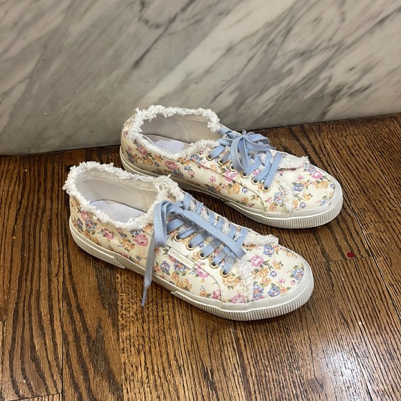 LoveShackFancy x Superga Pink Multi Florla Sneakers (w blue laces only) - Picture 3 of 7